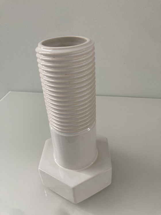 Image 1 of Screw It! Vase Of White Ceramic, Dutch Design