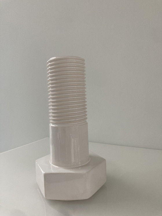 Image 1 of Screw It! Vase Of White Ceramic, Dutch Design