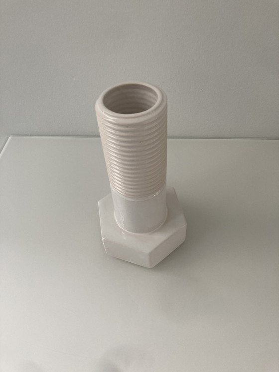 Image 1 of Screw It! Vase Of White Ceramic, Dutch Design