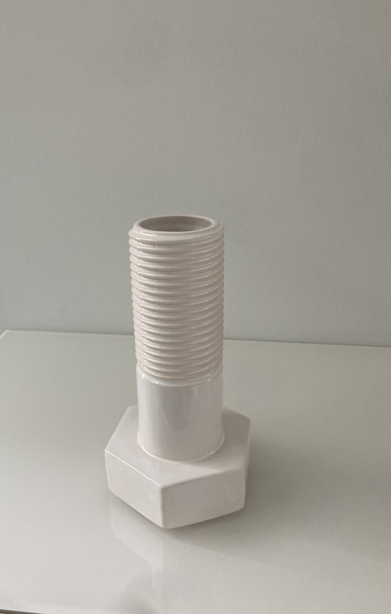 Image 1 of Screw It! Vase Of White Ceramic, Dutch Design