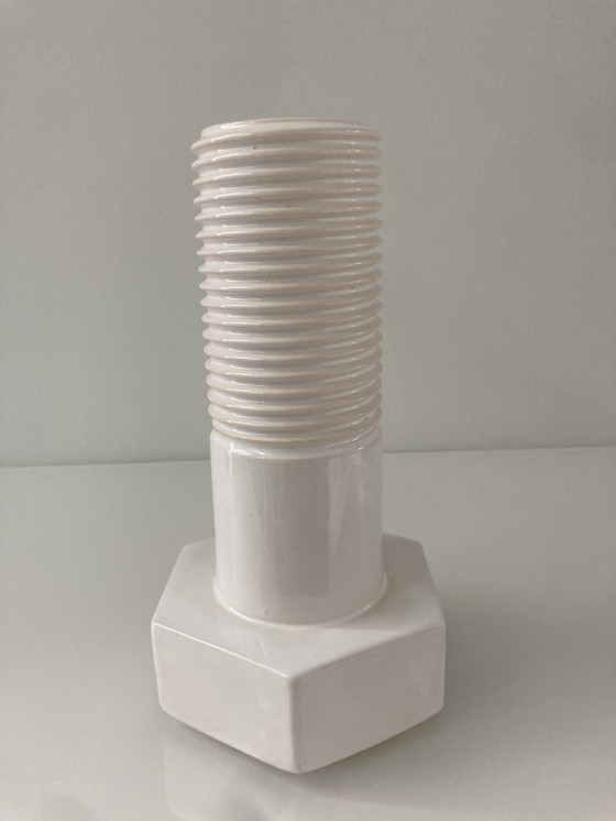 Image 1 of Screw It! Vase Of White Ceramic, Dutch Design