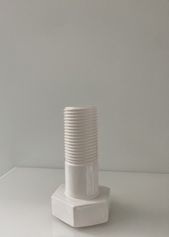 Image 1 of Screw It! Vase Of White Ceramic, Dutch Design