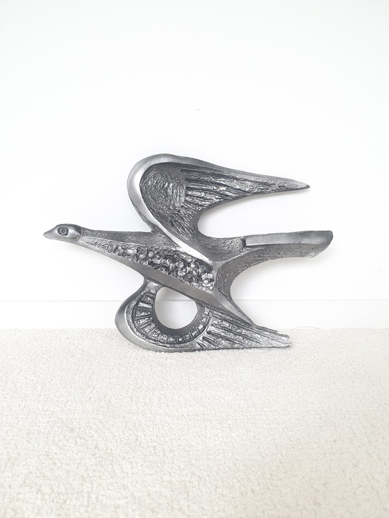 Image 1 of Brutalist wall sculpture bird