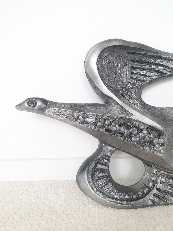 Image 1 of Brutalist wall sculpture bird