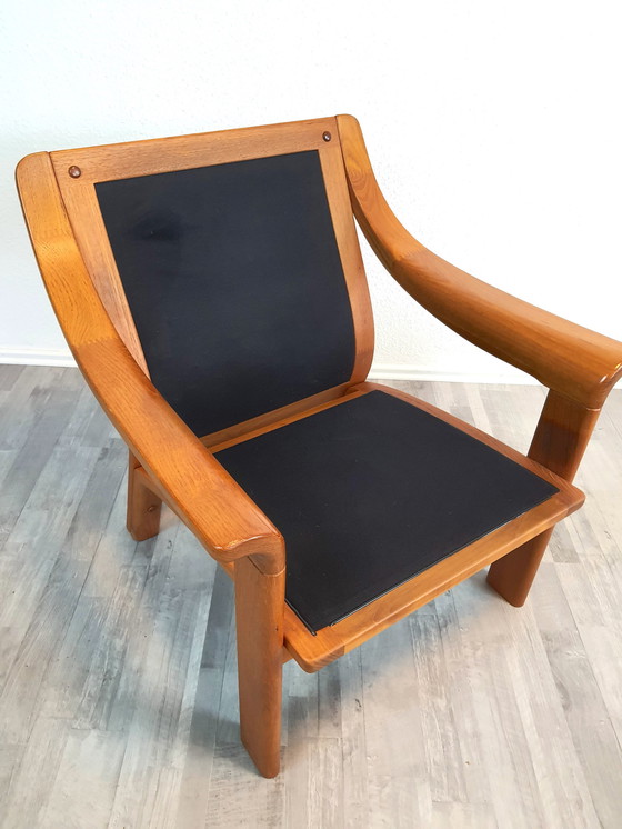 Image 1 of Poul Jeppesen Design danois Fauteuil vintage Easy Chair teck cuir