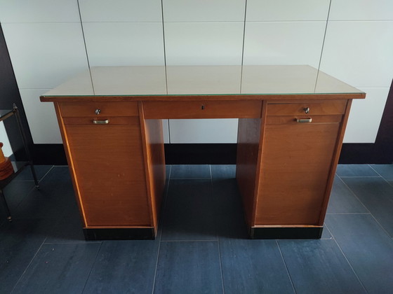 Image 1 of Very nice 40's oak veneered desk.