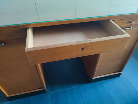 Image 1 of Very nice 40's oak veneered desk.