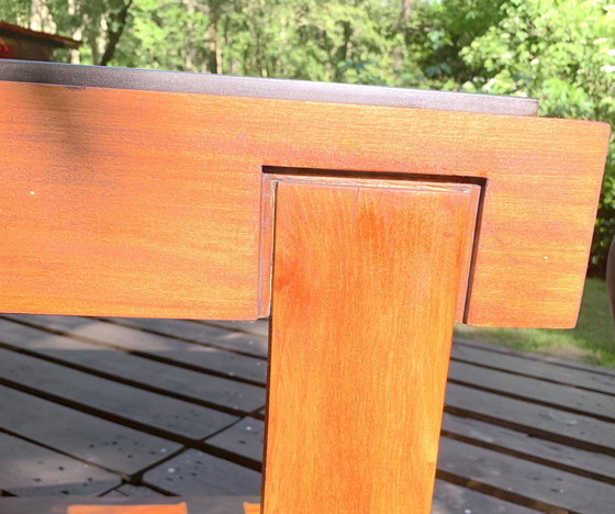 Image 1 of Rosewood Coffee/End Table, With Black Glass Top, Brazil 1970'S