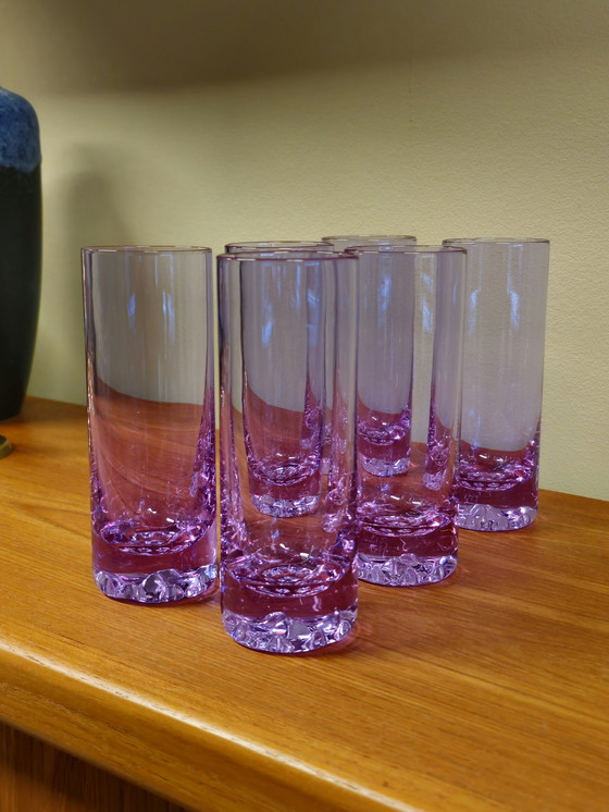 Image 1 of 6X Murano Alexanderite Neodymium Long Drink Glass Water Glasses