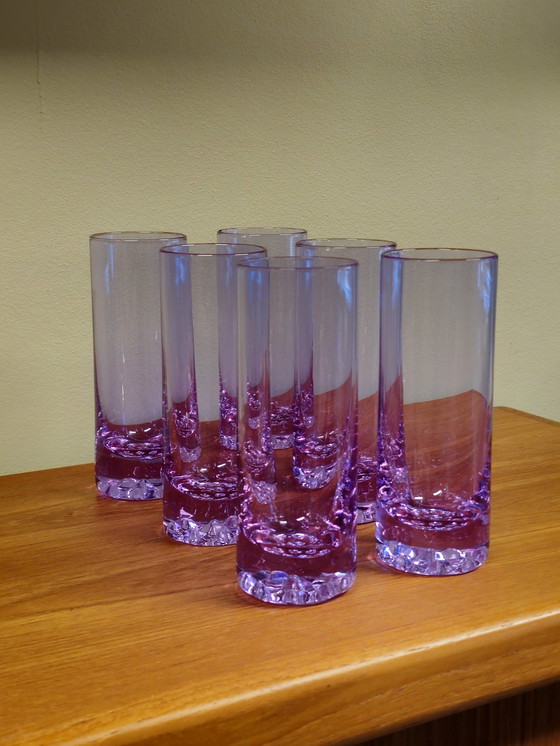 Image 1 of 6X Murano Alexanderite Neodymium Long Drink Glass Water Glasses