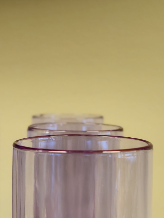 Image 1 of 6X Murano Alexanderite Neodymium Long Drink Glass Water Glasses