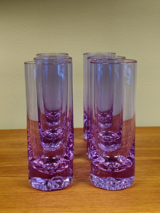 Image 1 of 6X Murano Alexanderite Neodymium Long Drink Glass Water Glasses