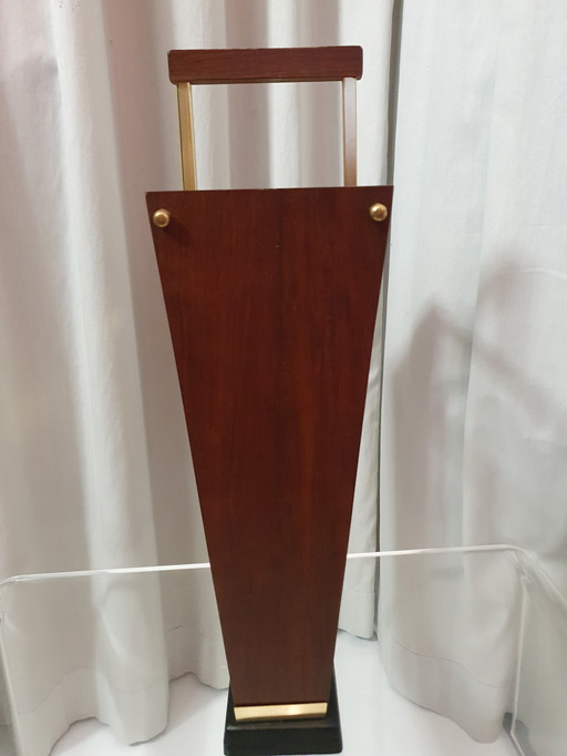 Umbrella stand 1960s - mahogany/brass