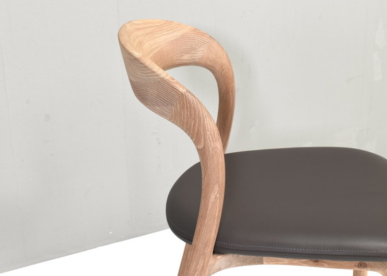 Image 1 of Artisan Neva light chair in Oak and Taupe leather, Bosnia