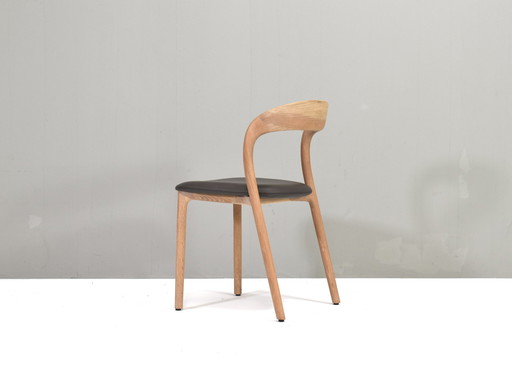 Artisan Neva light chair in Oak and Taupe leather, Bosnia