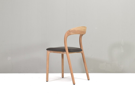 Image 1 of Artisan Neva light chair in Oak and Taupe leather, Bosnia