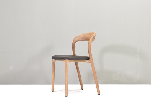 Artisan Neva light chair in Oak and Taupe leather, Bosnia