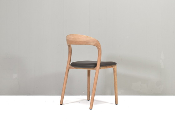 Image 1 of Artisan Neva light chair in Oak and Taupe leather, Bosnia