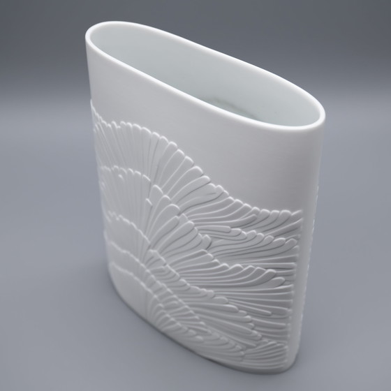 Image 1 of Rare Rosenthal Rosamunde Nairac Bisque Porcelain Anemone Vase OP Art H 23 cm