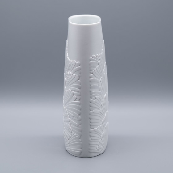 Image 1 of Rare Rosenthal Rosamunde Nairac Bisque Porcelain Anemone Vase OP Art H 23 cm