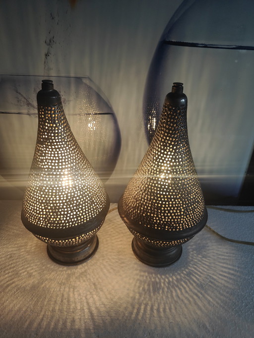 Set Of 2 Table Lamps Ibiza Filisky Mini Silver Zenza