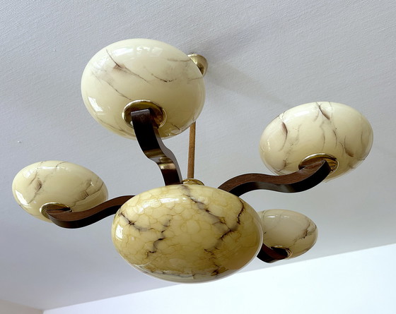 Image 1 of XXL Art Deco Glass Pendant Lamp