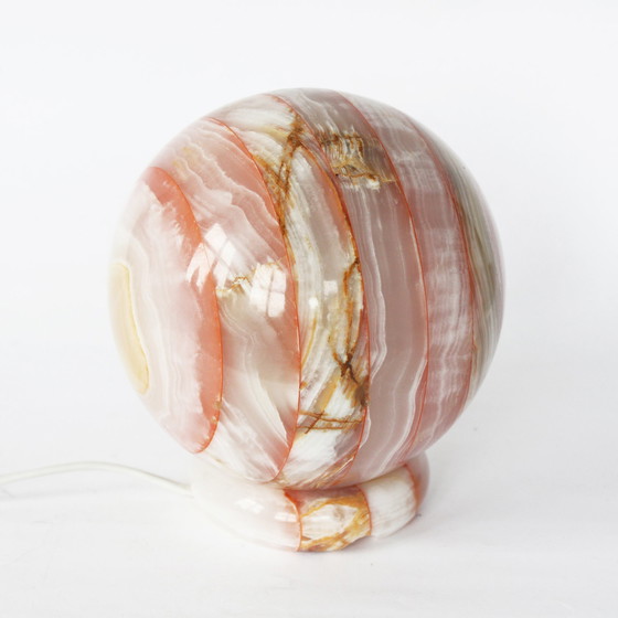 Image 1 of Lampe de table vintage à boule d'onyx
