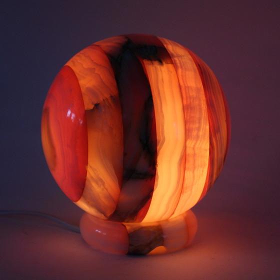 Image 1 of Lámpara de mesa vintage con bola de ónix