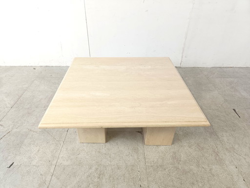 Travertine Coffee Table 1970s, Italy