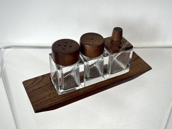 Image 1 of Teak pepper salt sugar set