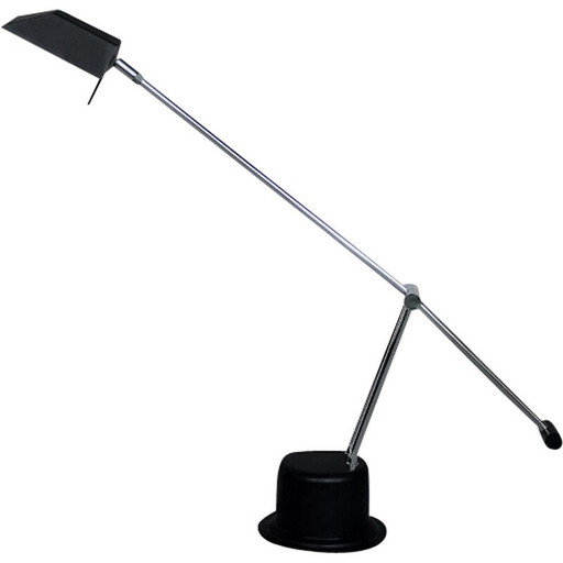 Vintage desk lamp in chrome steel and plastic for Massive, Belgium, 1980