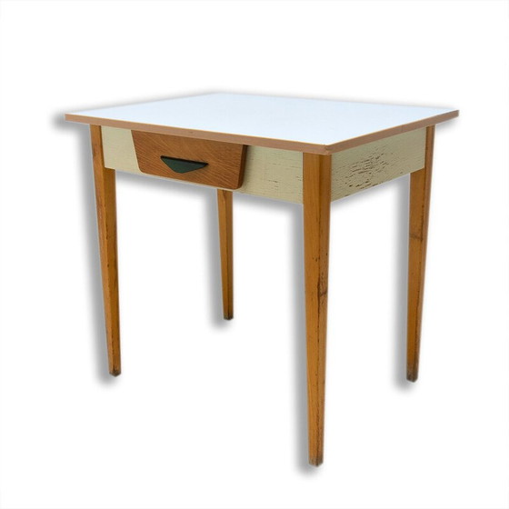 Image 1 of Tavolino laterale in legno e formica di metà secolo, Cecoslovacchia, anni '60