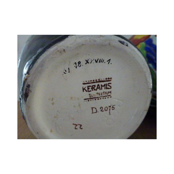 Image 1 of Pair of vintage art deco vases by Keramis-Charles Catteau, 1950