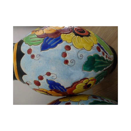 Image 1 of Pair of vintage art deco vases by Keramis-Charles Catteau, 1950