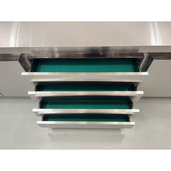 Image 1 of Vintage brushed steel sideboard by Lodovico Acerbis, Italy 1970