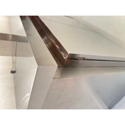 Vintage brushed steel sideboard by Lodovico Acerbis, Italy 1970