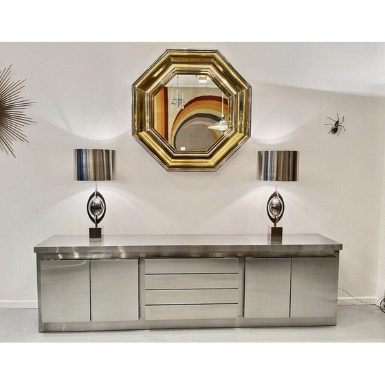 Image 1 of Vintage brushed steel sideboard by Lodovico Acerbis, Italy 1970