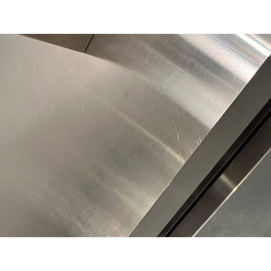 Image 1 of Vintage brushed steel sideboard by Lodovico Acerbis, Italy 1970