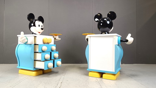 Pair Of Rare Mickey Mouse Chest Of Drawers From Starform, France, 1988