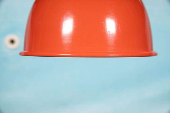 Image 1 of Space age pendant lamp 70s, minimalist Swedish pendant red