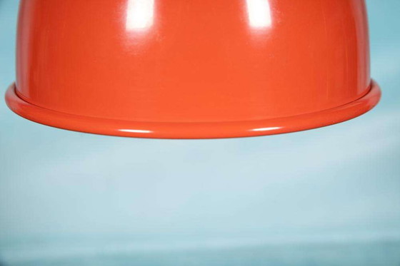 Image 1 of Space age pendant lamp 70s, minimalist Swedish pendant red