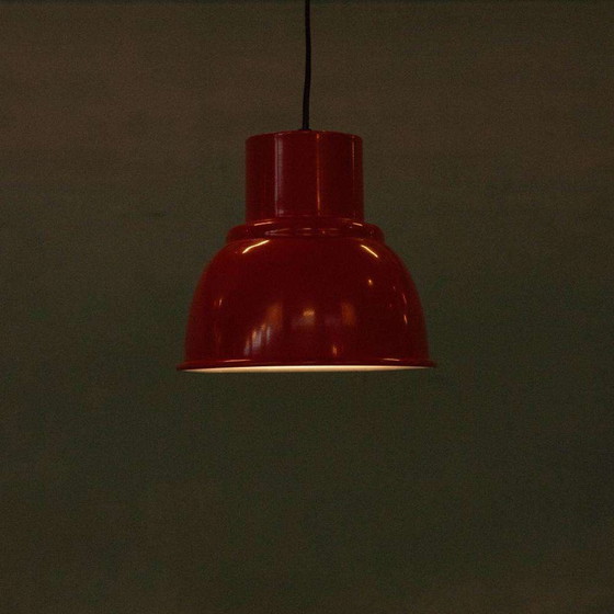 Image 1 of Space age pendant lamp 70s, minimalist Swedish pendant red