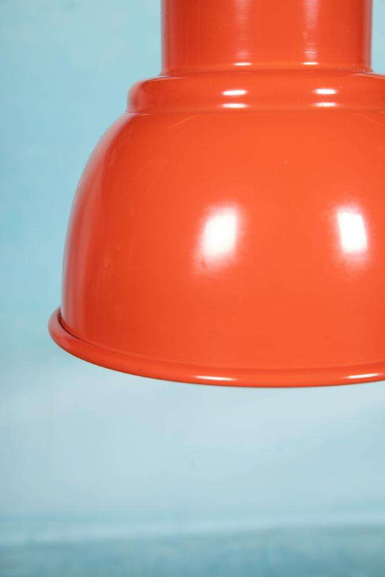 Image 1 of Space age pendant lamp 70s, minimalist Swedish pendant red