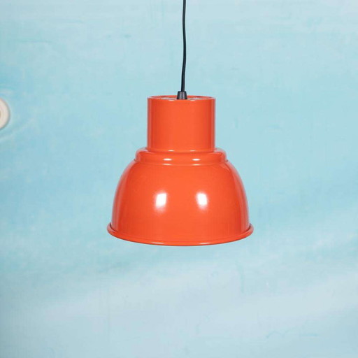 Space age pendant lamp 70s, minimalist Swedish pendant red