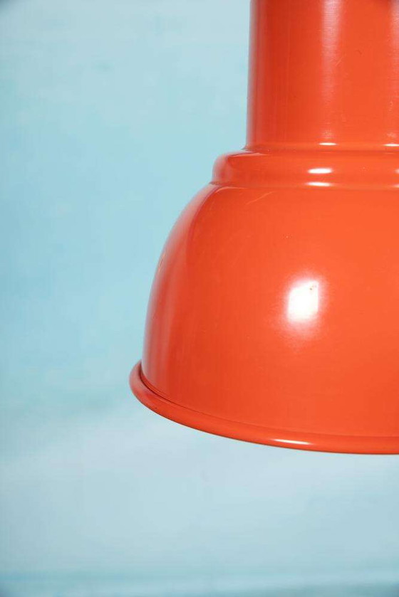 Image 1 of Space age pendant lamp 70s, minimalist Swedish pendant red