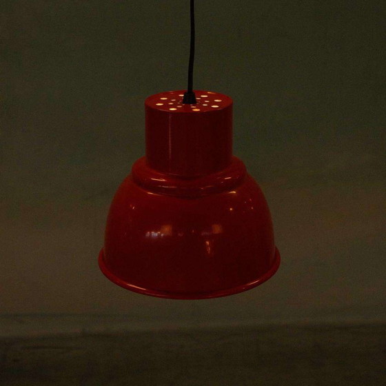 Image 1 of Space age pendant lamp 70s, minimalist Swedish pendant red