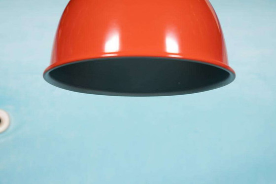 Image 1 of Space age pendant lamp 70s, minimalist Swedish pendant red