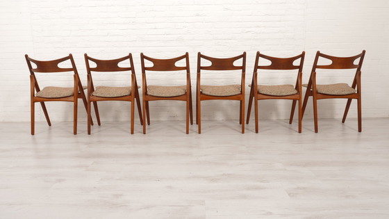 Image 1 of Set Of 6 Dining Chairs | 'Sawbuck Chair' | Ch29P | Hans Wegner | Carl Hansen