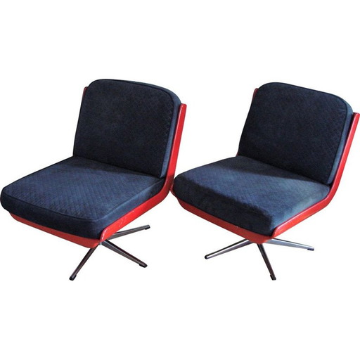 Pair of vintage lacquered fiberglass armchairs, Germany 1960s