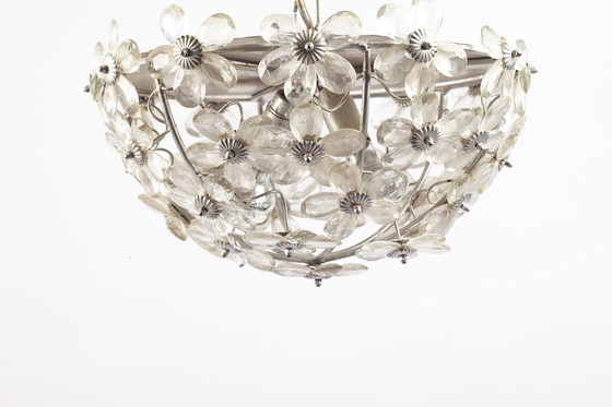 Image 1 of Lampe suspendue florale en plastique de Doria Leuchten, années 1970